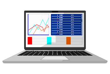 Laptop stock market vector