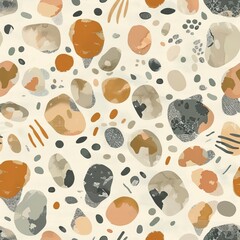 Fototapeta premium Hand drawn soft earth tones pattern