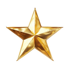 golden Christmas decoration stars hanging isolated on white background
