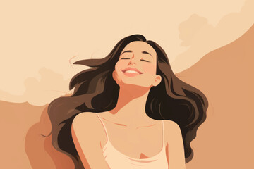 Relaxed woman enjoying sunshine