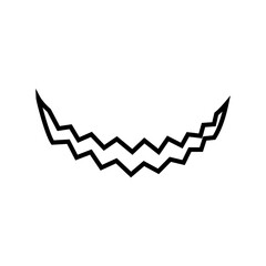 Smile icon vector. Evil smile illustration sign. Smile for pumpkin symbol or logo.