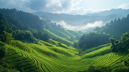 Fototapeta premium green tea plantation
