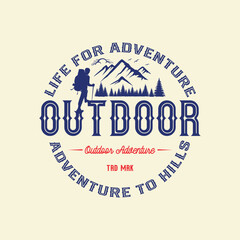 Adventure retro vintage logo design and premium vector illustration.