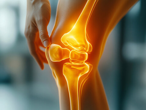 Joint pain, Arthritis and tendon problems. touching nee at pain point, person with pain in his knee, body with pain in the knee, holding knee, person with a knee pain