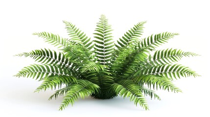 Naklejka premium Tropical plant fern bush shrub tree isolated on white background with clipping path : Generative AI