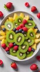 Delicious Ripe Kiwi Fruit salad, Healthy fruits concept.