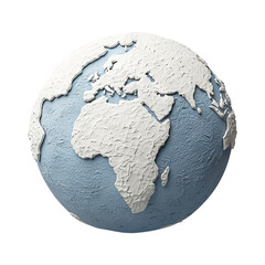 A 3D globe representation showing continents and oceans.