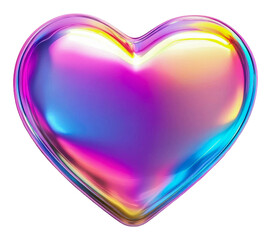 Colorful heart shape symbol with rainbow hues, cut out - stock png.