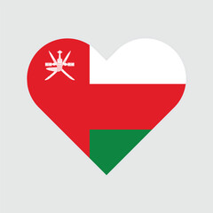 Fototapeta premium National Flag of Oman. Oman Flag. Oman Heart flag. 