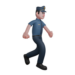 Male Law Enforcement 3D Animation. Police Officer Walking with Confidence. Police