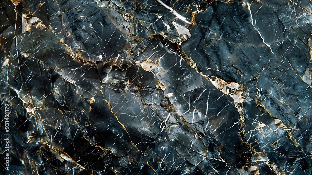 Aufkleber black marble texture seamless background : generative ai