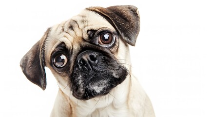 Obraz premium Funny dog isolated on white. 