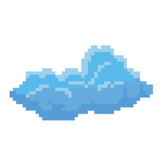 Fototapeta premium cloud pixel art, vector illustration on isolated background.