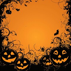Happy Halloween With Pumpkins Background