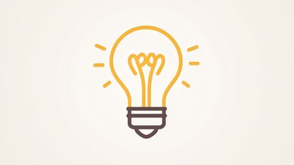 A minimalistic vector icon of a light bulb, symbolizing ideas and creativity. The design is clean and simple, with a monochromatic color scheme and a subtle glow effect.