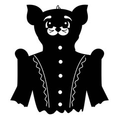 halloween cat, vector silhouette illustration