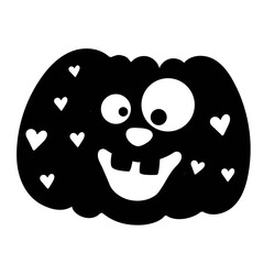 halloween pumpkin head, vector silhouette illustration