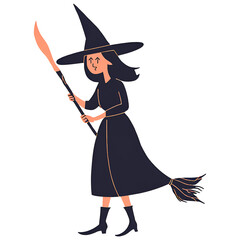witch with a broom