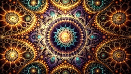 Fractal background with intricate geometric patterns, fractal, abstract, design, digital, art, backdrop, pattern