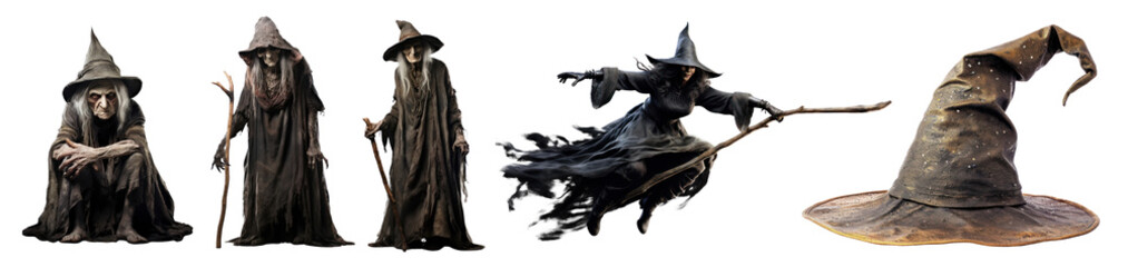 Fototapeta premium real photo of a witches png cut out element set