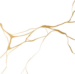 Golden Kintsugi Crack Pattern