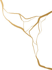 Fototapeta premium Golden Kintsugi Crack Pattern