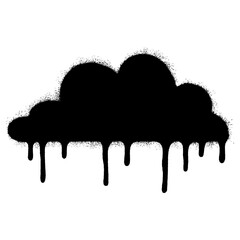 Spray Painted Graffiti cloud icon Sprayed isolated with a white background.
