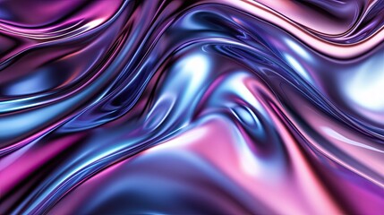 Obraz premium Smooth liquid chrome colors blending with dynamic light effects to produce an elegant and futuristic background suitable for advanced graphic designs