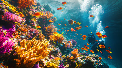 Exhilarating Scuba Diving Adventure Through Colorful Coral Reef

