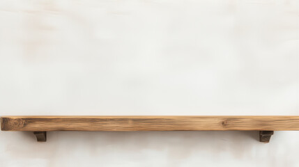 A minimalist wooden shelf against a neutral wall, perfect for displaying decor or storing items in a modern interior.