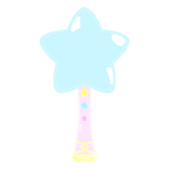 変身！魔法少女なボタン付きスターステッキ★PNG
