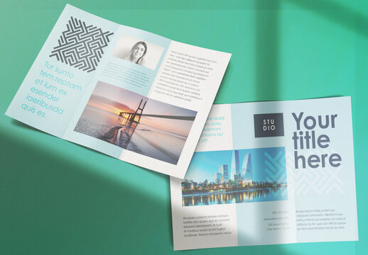 Colorful Geometric and Abstract Tri-Fold Brochure Layout