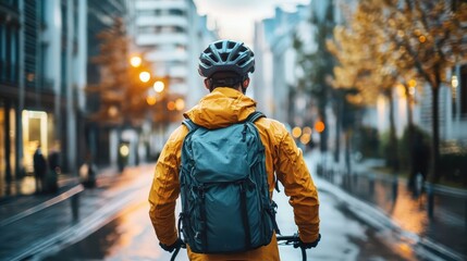 Obraz premium Cyclist in urban environment
