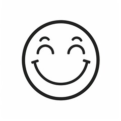 Fototapeta premium Happy smiley face or emoticon line art icon