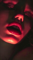 Fototapeta premium Captivating Closeup Portrait of Passionate Fair Skinned Beauty