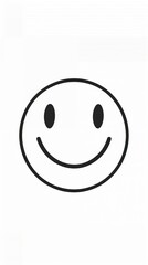 Fototapeta premium Happy smiley face or emoticon line art icon