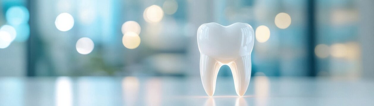 a white tooth, symbolizing dental care, hygiene, and the importance of oral health.