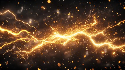 Obraz premium Abstract glowing lightning bolts with sparks.
