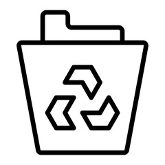Recycle Bin Vector Line Icon