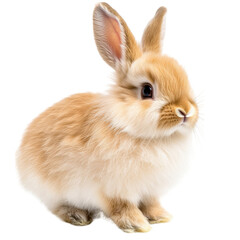 Fototapeta premium Curious Rabbit Sitting, Isolated on Transparent Background, Perfect for Animal and Easter Themes
