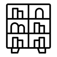 Bookshelf Vector Line Icon