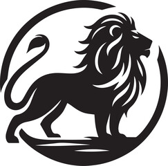 lion vector, lion black silhouette icon vector, Illustration vector 