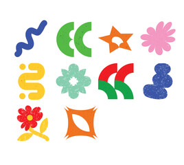 Bold Playful Riso Shapes With Texture
