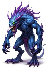 Fototapeta premium Demonic Creature of Dark Fantasy , dark fantasy aesthetic, high-detail illustration, epic fantasy artwork, character concept art, rich color palette, dark and gritty style.