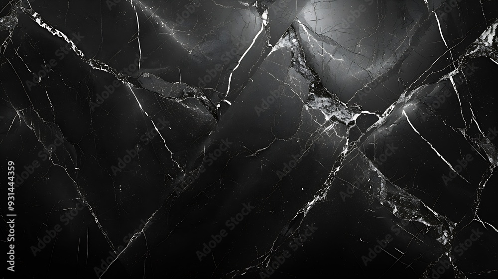 Aufkleber black marble texture seamless background : generative ai