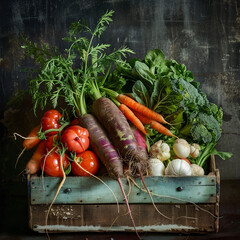 fresh vegetables in a basket