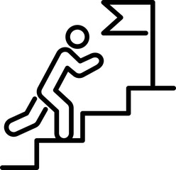 Challenge icon. Growth symbol. Line style.