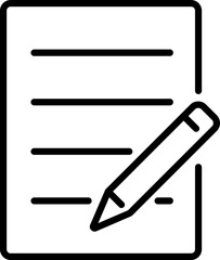 Document icon. Edit symbol. Linear style.