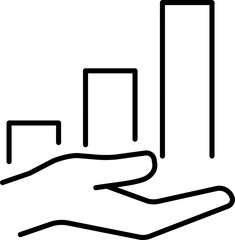 Graph icon. Analysis symbol. Linear style.