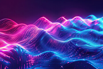 Fototapeta premium Beautiful texture surface neon wave, design natural abstract background